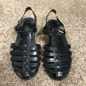 Black Gel Sandals